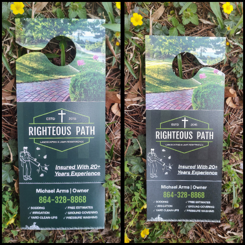 Righteous Path Landscaping Door Hangers 